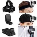حزام تثبيت الكاميرا للرأس مع مشبك للحقيبة أسود من او اوزون O Ozone Replacement Head & Backpack Mount Bundle Compatible with GoPro Hero/ SJCAM/ YI DJI Osmo Action Cameras