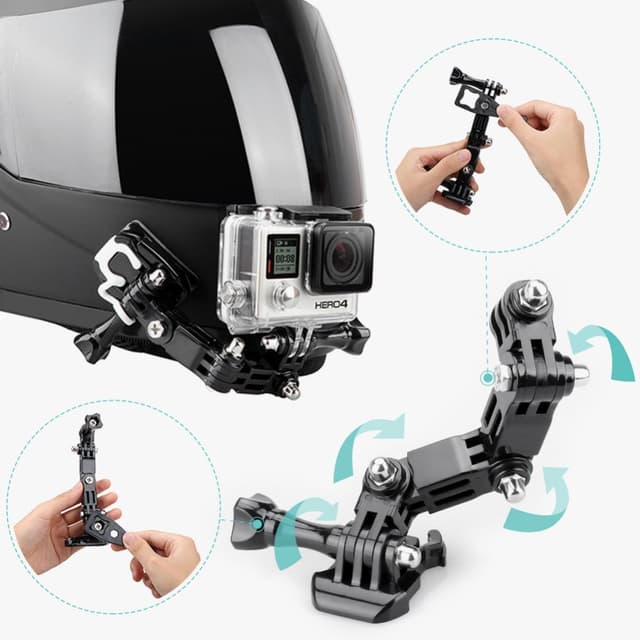 حامل كاميرا للخوذة أسود من او اوزون O Ozone Motorcycle Helmet Mount Kit GoPro Hero/ SJCAM/ YI/ Osmo Action Insta360