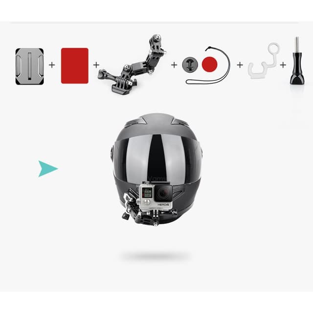 حامل كاميرا للخوذة أسود من او اوزون O Ozone Motorcycle Helmet Mount Kit GoPro Hero/ SJCAM/ YI/ Osmo Action Insta360