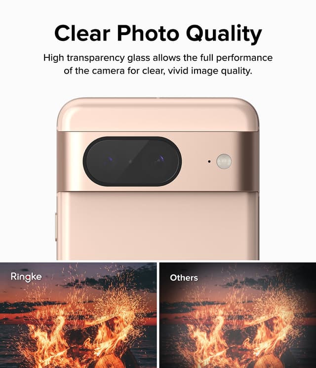 واقي كاميرا زجاج لجوال جوجل بكسل 8 عدد 3 من رينجكي Ringke Glass Camera Protector Compatible with Google Pixel 8
