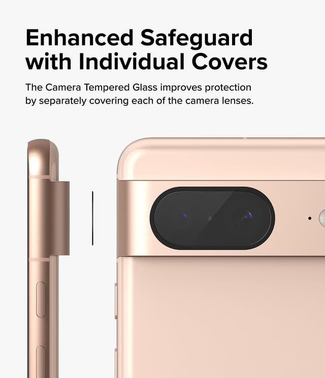 واقي كاميرا زجاج لجوال جوجل بكسل 8 عدد 3 من رينجكي Ringke Glass Camera Protector Compatible with Google Pixel 8