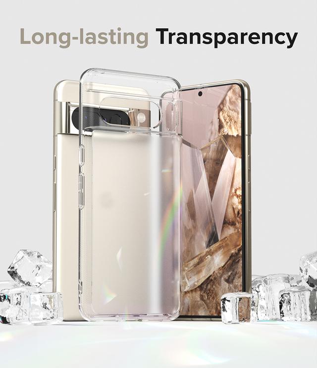 Ringke Fusion Compatible with Google Pixel 8 Pro Case, Minimal Yellowing Anti-Scratch Hard Clear Back Shockproof TPU Bumper Drop Protection Phone Cover for Pixel 8 Pro (2023)- Matte Clear - 348382