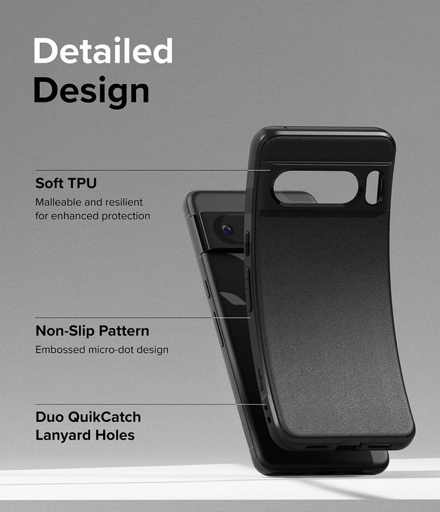 Ringke Onyx Compatible with Google Pixel 8 Pro Case, Enhanced Grip Tough Flexible TPU Shockproof Rugged TPU Bumper Drop Protection Phone Cover for Pixel 8 Pro- Black - SW1hZ2U6MTc2MjI4NA==