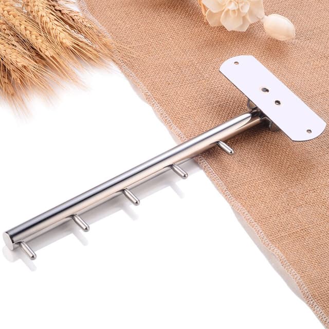 شماعة ملابس جدارية 180 درجة ستانلس ستيل فضي او اوزون O Ozone 180 Degree Rotatable Clothes Hanger Stainless Steel Cloth Hanger Wall Mount