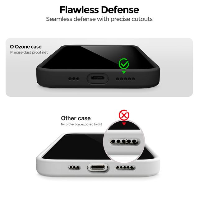 O Ozone Compatible with iPhone 15 Pro Case, Liquid Silicone Case With Soft Microfiber Lining [Full Covered Camera] Shockproof Phone Case Cover for iPhone 15 Pro - Dark Blue