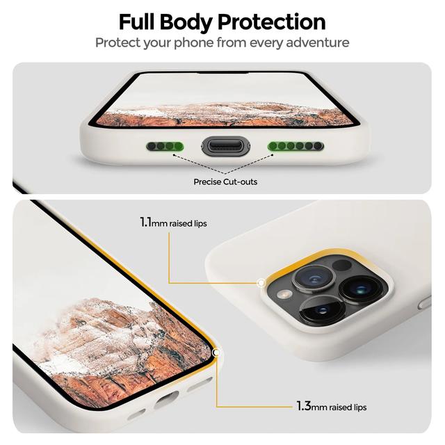 O Ozone Compatible with iPhone 15 Pro Case, Liquid Silicone Case With Soft Microfiber Lining [Full Covered Camera] Shockproof Phone Case Cover for iPhone 15 Pro - Dark Blue