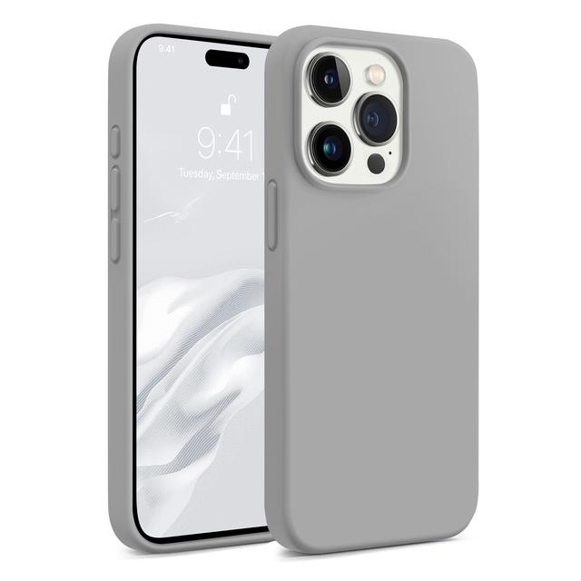 كفر جوال ايفون 15 برو رمادي فاتح سيليكون او اوزون O Ozone Compatible with iPhone 15 Pro Case, Liquid Silicone Case - SW1hZ2U6MTc2MzU3MA==