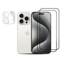 O Ozone [ 2 Pack ] Screen Protector for iPhone 15 Pro Max With Camera Lens Protector , 9H Hardness Scratch Resistant Full Coverage Screen Guard HD Ultra-thin Tempered Glass Screen Guard