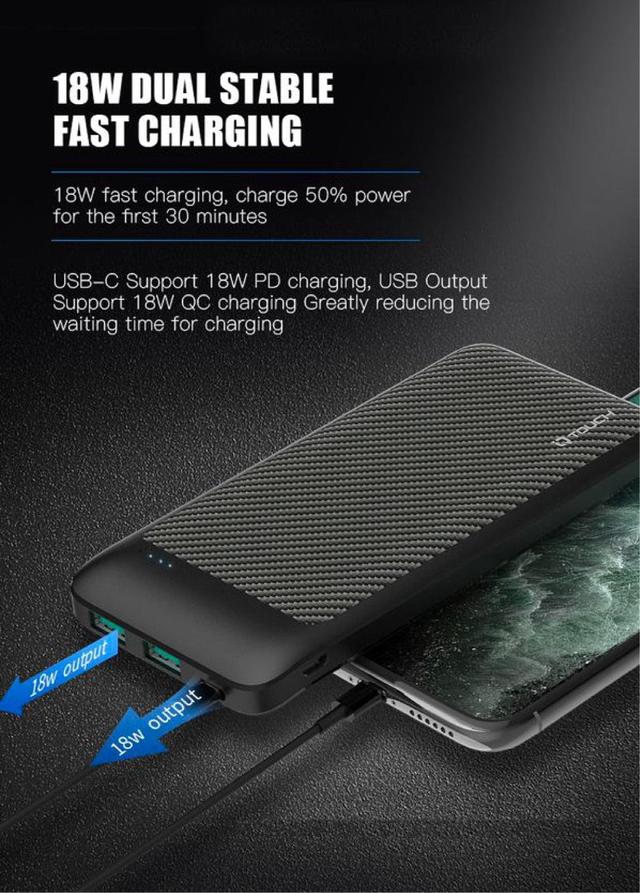 IQ Touch 10000mAh Carbon Fiber Power Bank