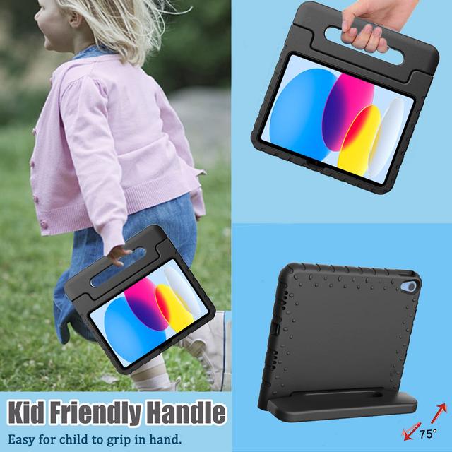 كفر ايباد للاطفال الجيل العاشر 10.9 بوصة مع حامل مدمج لون أسود من او اوزون O Ozone Kids Case for iPad 10th Generation 10.9 Case 2022 - SW1hZ2U6MTc2MzM2OQ==