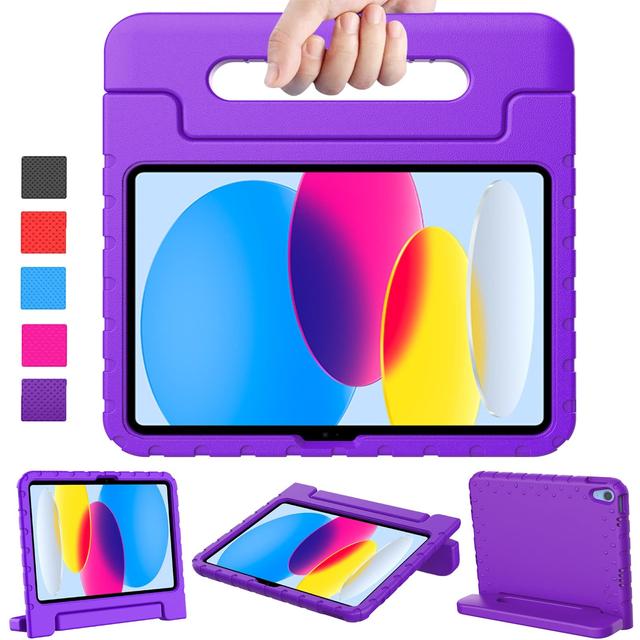 O Ozone Kids Case for iPad 10th Generation 10.9 Case 2022 With Pencil Holder,  Durable Shockproof Lightweight Protective Handle Stand Case for iPad 10.9 Inch 10th Generation - Purple - SW1hZ2U6MTc2MzM4Mg==