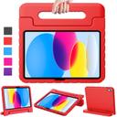 كفر ايباد للاطفال الجيل العاشر 10.9 بوصة مع حامل مدمج لون أحمر من او اوزون O Ozone Kids Case for iPad 10th Generation 10.9 2022