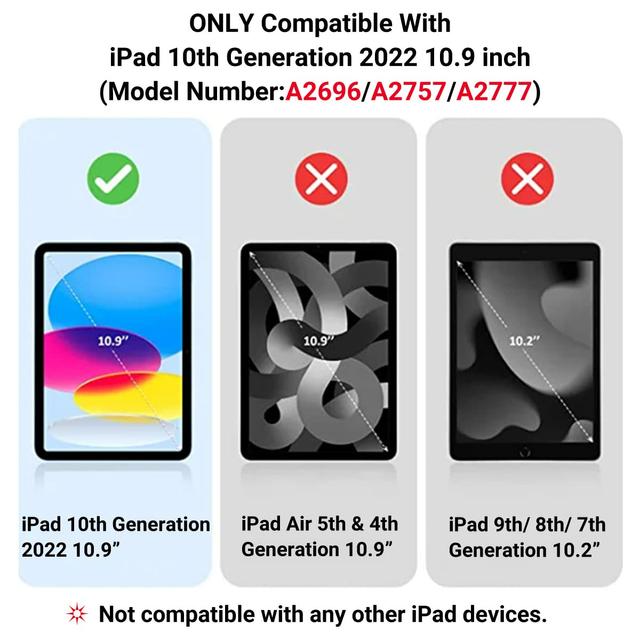 كفر ايباد للاطفال الجيل العاشر 10.9 بوصة مع حامل مدمج لون أزرق من او اوزون O Ozone Kids Case for iPad 10th Generation 10.9 Case 2022