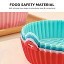 O Ozone Silicone Air Fryer Liner 8.5inch [Pack of Two] Reusable Air Fryer Silicone Basket Heat Resistant Easy Cleaning Air fryers Round Size from 3.5Ltr to 6.5 Ltr Air fryer Oven Accessories - Blue/Grey