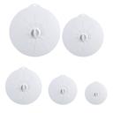 غطاء سيليكون للأطباق 5 قطع مقاومة للحرارة رمادي او اوزون O Ozone Reusable Silicone Suction Lids Heat Resistant Microwave Cover for Food Covers Lids for Cups