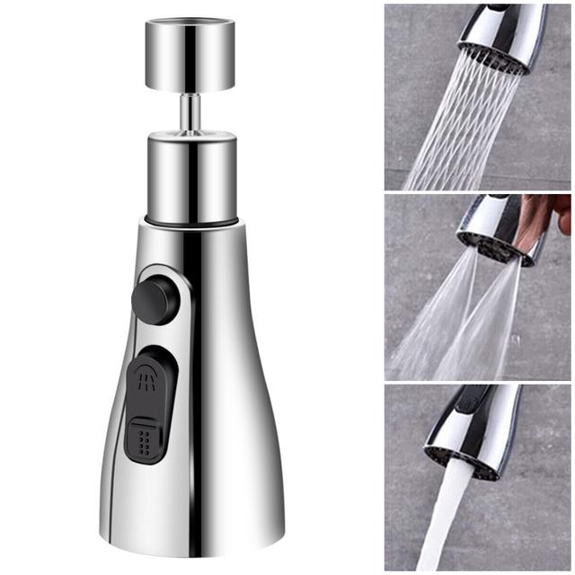 صنبور مطبخ دوار 360 درجة مع 3 اوضاع لمخرج المياه او اوزون O Ozone 360°Swivel Kitchen Sink Tab Aerator Faucet Sprayer Head with 3 Water Outlet - SW1hZ2U6MTc2NDI3Ng==