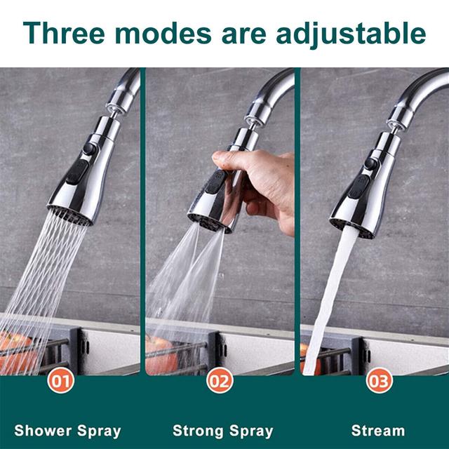 صنبور مطبخ دوار 360 درجة مع 3 اوضاع لمخرج المياه او اوزون O Ozone 360°Swivel Kitchen Sink Tab Aerator Faucet Sprayer Head with 3 Water Outlet - SW1hZ2U6MTc2NDI3OA==