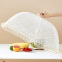 غطاء للطعام 80/70 سم لون أبيض من او اوزون O Ozone Pop Up Picnic Net Food Cover Tent Mesh Food