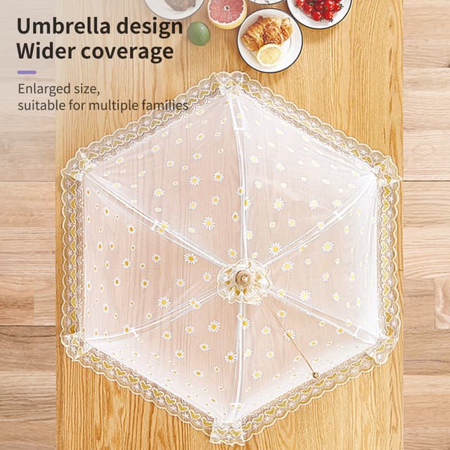 غطاء للطعام 80/70 سم لون أبيض من او اوزون O Ozone Pop Up Picnic Net Food Cover Tent Mesh Food