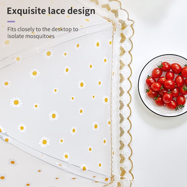 غطاء للطعام 80/70 سم لون أبيض من او اوزون O Ozone Pop Up Picnic Net Food Cover Tent Mesh Food