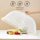 غطاء للطعام 80/70 سم لون أبيض من او اوزون O Ozone Pop Up Picnic Net Food Cover Tent Mesh Food