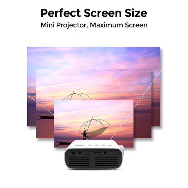 Wownect Mini LED Portable Projector [100 ANSI Lumens/Screen Size Upto 100’’] 1080P 4K-Supported Home Theater Video Indoor/Outdoor Small Kids Projector Compatible with Fire TV Stick,PS4, HDMI, AV & USB -Black