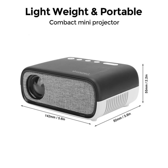 Wownect Mini LED Portable Projector [100 ANSI Lumens/Screen Size Upto 100’’] 1080P 4K-Supported Home Theater Video Indoor/Outdoor Small Kids Projector Compatible with Fire TV Stick,PS4, HDMI, AV & USB -Black - SW1hZ2U6MTc2MTg2MQ==