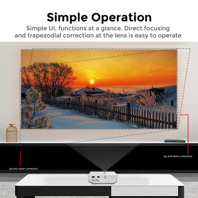 بروجكتر صغير بدقة 1080 بكسل 100 لومن لون أسود وأبيض من وونكت Wownect LED Projector - SW1hZ2U6MTc2MTg5OQ==