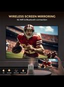 بروجكتر سمارت 5500 لومن بدقة 1080 بكسل مع شاشة عرض 150 بوصة لون أبيض من وونكت Wownect Smart Mini Android Projector