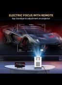 بروجكتر سمارت 5500 لومن بدقة 1080 بكسل مع شاشة عرض 150 بوصة لون أبيض من وونكت Wownect Smart Mini Android Projector