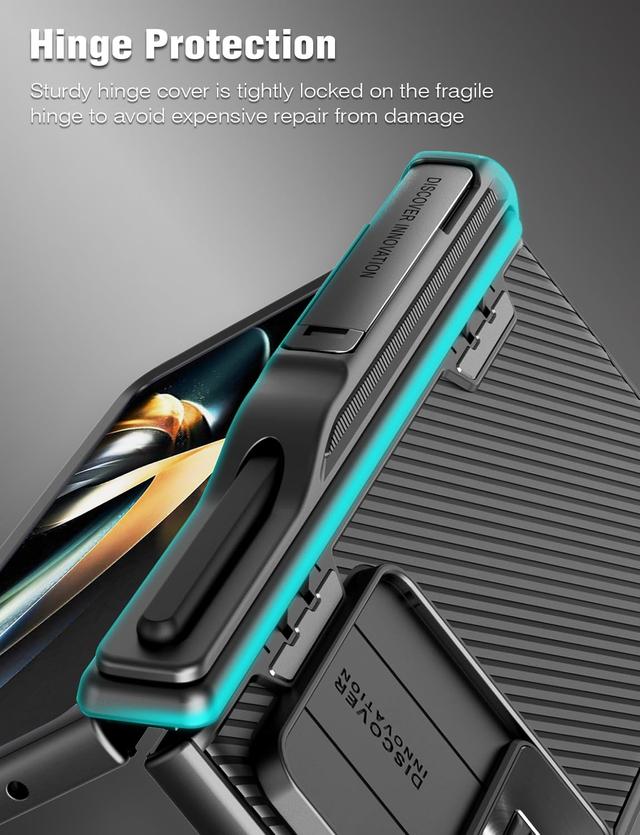 كفر سامسونج جالاكسي زد فولد 5 أخضر مع غطاء كاميرا بولي كربونات نيلكين Nillkin Camshield Pro Cover for Samsung Galaxy Z Fold 5 Slim S Pen Case & Metal Kickstand