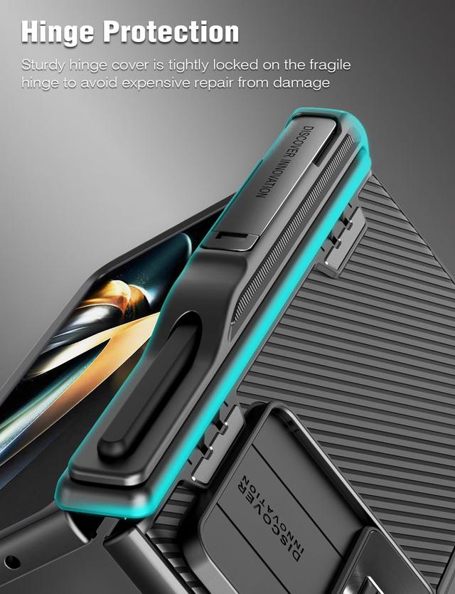 Nillkin Camshield Pro Cover for Samsung Galaxy Z Fold 5 Slim S Pen Case with Slide Camera Cover & Hinge Protection & Metal Kickstand & Wireless Charging, Thin and Slim Protective Phone Case - Green - SW1hZ2U6MTc2NDU2MA==