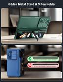 كفر سامسونج جالاكسي زد فولد 5 أخضر مع غطاء كاميرا بولي كربونات نيلكين Nillkin Camshield Pro Cover for Samsung Galaxy Z Fold 5 Slim S Pen Case & Metal Kickstand