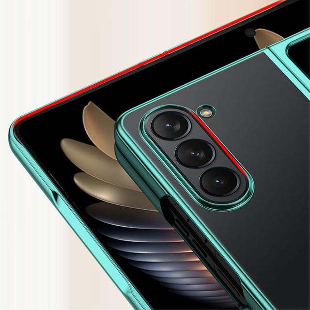 كفر جوال سامسونج جالاكسي زد فولد 5 (2023) أزرق بولي كربونات او اوزون O Ozone Compatible for Samsung Galaxy Z Fold 5 Case (2023) Slim Hard Electroplated Edge Cover - SW1hZ2U6MTc2MzU5Mw==