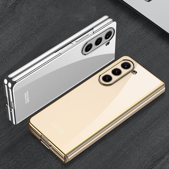 كفر جوال سامسونج جالاكسي زد فولد 5 (2023) أزرق بولي كربونات او اوزون O Ozone Compatible for Samsung Galaxy Z Fold 5 Case (2023) Slim Hard Electroplated Edge Cover - SW1hZ2U6MTc2MzU5Nw==