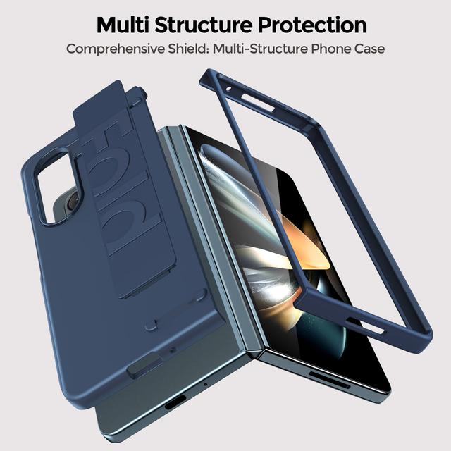 كفر جوال سامسونج جالاكسي زد فولد 5 مع حزام يد أزرق غامق بولي كربونات او اوزون O Ozone Case Compatible With Samsung Galaxy Z Fold 5 Cover with Hand Strap - SW1hZ2U6MTc2Mzk2MQ==