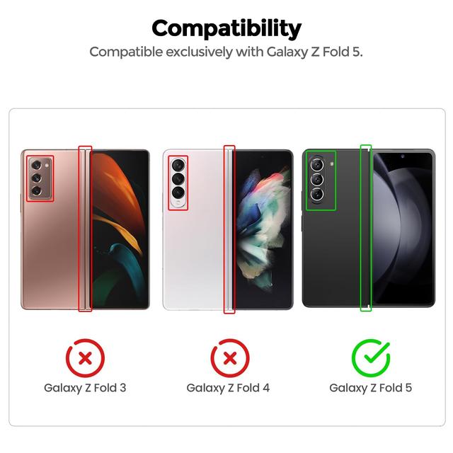كفر سامسونج جالكسي زد فولد 5 قابل للطي شحن لاسلكي لون شفاف من او اوزون O Ozone Cover For Samsung Galaxy Z Fold 5 5G Case