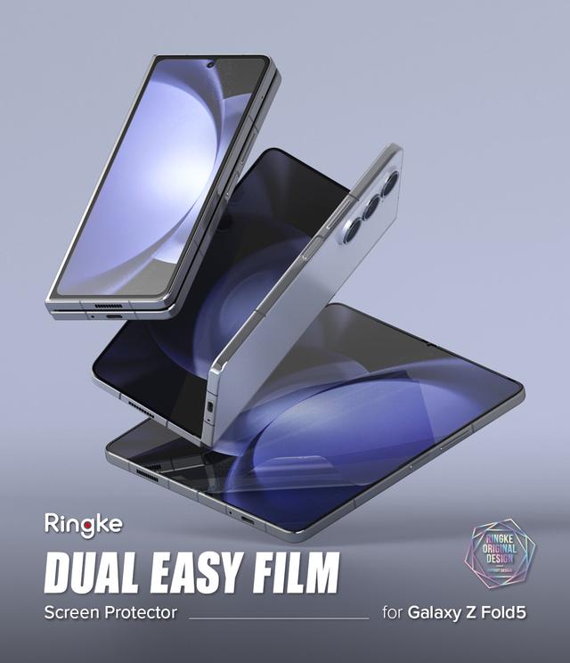 Ringke [1+1 ] Dual Easy Film Compatible with Samsung Galaxy Z Fold 5 Screen Protector, Premium Full Cover Film Easy Application Case Friendly Screen Protector - SW1hZ2U6MTc2MjYyMA==