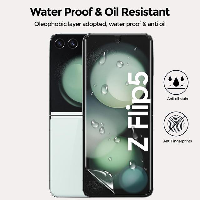 O Ozone [2 Pack] Screen Protector Compatible with Galaxy Z Flip 5 Flexible TPU Film [Not Glass], HD Scratchproof, Anti-Shatter, Bubble Free for Galaxy Z Flip 5 5G -Clear - SW1hZ2U6MTc2NDM4MA==