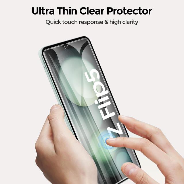 O Ozone [2 Pack] Screen Protector Compatible with Galaxy Z Flip 5 Flexible TPU Film [Not Glass], HD Scratchproof, Anti-Shatter, Bubble Free for Galaxy Z Flip 5 5G -Clear - SW1hZ2U6MTc2NDM4Mg==