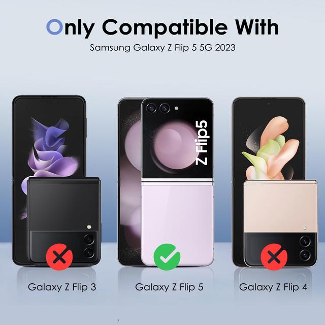 O Ozone [2 Pack] Screen Protector Compatible with Galaxy Z Flip 5 Flexible TPU Film [Not Glass], HD Scratchproof, Anti-Shatter, Bubble Free for Galaxy Z Flip 5 5G -Clear - SW1hZ2U6MTc2MzY1OA==