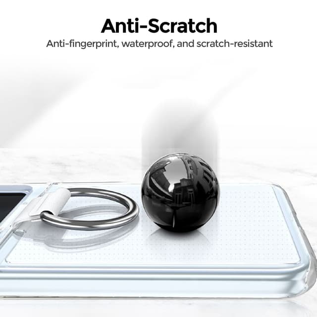 كفر جوال سامسونج جالاكسي زد فليب 5 مع تعليقة جوال شفاف بولي كربونات او اوزون O Ozone Clear Case for Samsung Galaxy Z Flip 5 Cover with Ring Holder