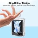 كفر جوال سامسونج جالاكسي زد فليب 5 مع تعليقة جوال شفاف بولي كربونات او اوزون O Ozone Clear Case for Samsung Galaxy Z Flip 5 Cover with Ring Holder
