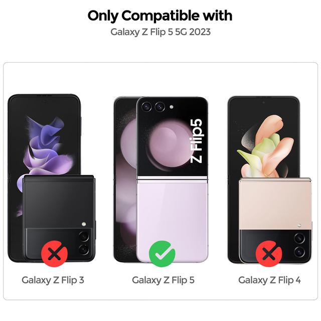 كفر جوال سامسونج جالاكسي زد فليب 5 أسود بولي كربونات او اوزون O Ozone Case Compatible with Samsung Galaxy Z Flip 5 Cover