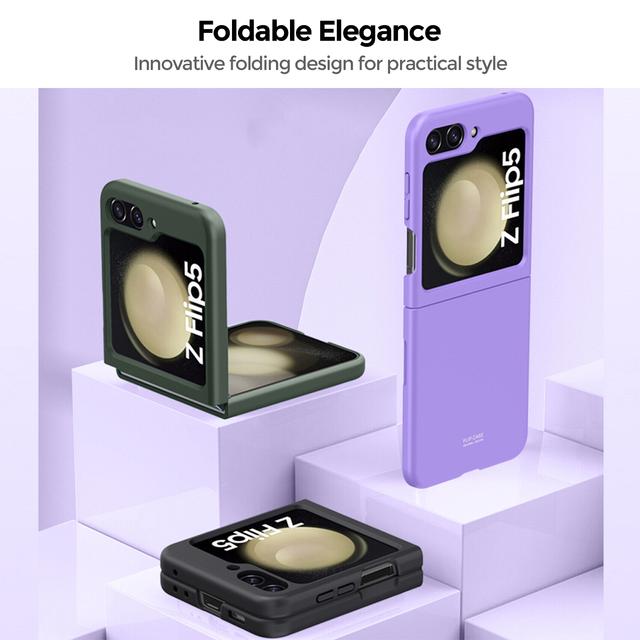 كفر جوال سامسونج جالاكسي زد فليب 5 أسود بولي كربونات او اوزون O Ozone Case Compatible with Samsung Galaxy Z Flip 5 Cover