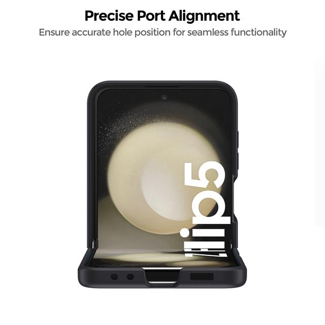 كفر جوال سامسونج جالاكسي زد فليب 5 أسود بولي كربونات او اوزون O Ozone Case Compatible with Samsung Galaxy Z Flip 5 Cover