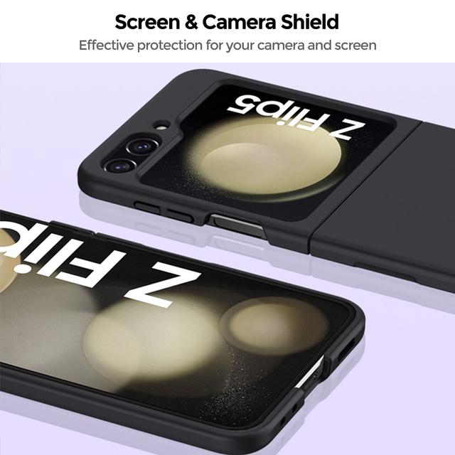 كفر جوال سامسونج جالاكسي زد فليب 5 أسود بولي كربونات او اوزون O Ozone Case Compatible with Samsung Galaxy Z Flip 5 Cover