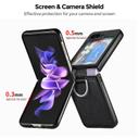 O Ozone Flip Case For Samsung Galaxy Z Flip 5 Cover With Ring Holder, Premium PU Leather Non-Slip Durable Protective Slim Thin Shockproof Phone Case Cover for Z Flip5 5G- Black - SW1hZ2U6MTc2MzQ1MQ==