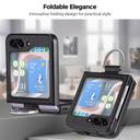 O Ozone Flip Case For Samsung Galaxy Z Flip 5 Cover With Ring Holder, Premium PU Leather Non-Slip Durable Protective Slim Thin Shockproof Phone Case Cover for Z Flip5 5G- Black - SW1hZ2U6MTc2MzQ1Ng==