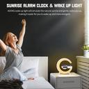 O Ozone Wireless Charger Atmosphere Lamp | G Shape Light Up Wireless Speaker|Portable LED Bluetooth Speaker Night Light Touch Lamp Alarm Clock with Music Sync, App Control for Bedroom Home Decor-White - SW1hZ2U6MTc2MjY0Mg==